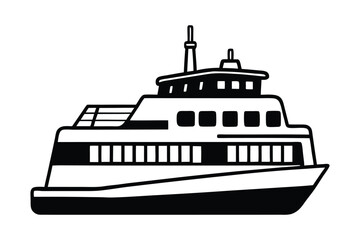 Ferry Silhouette vector  illustration