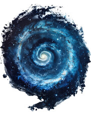 Fototapeta premium Abstract galaxy swirl with vivid blue tones, perfect for representing infinite cosmic beauty.
