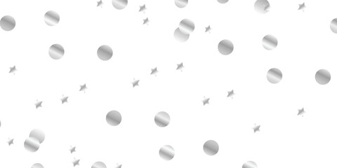 Isolated Silver Glitter Confetti Rain Vector with Sparkling Light Effects on Transparent Background for Elegant Occasions. Frame with Transparent Background for Invitations and Celebrations