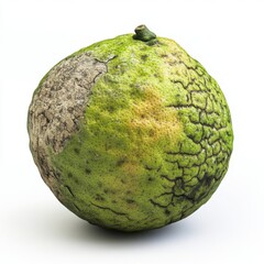 Detailed Close-Up of a Unique Green Fruit with Textured Skin
