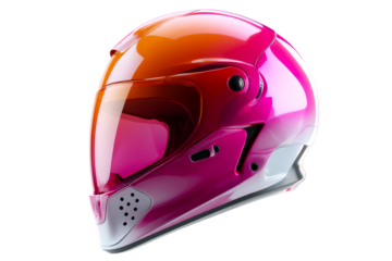 Racing helmet with vibrant design and transparent background