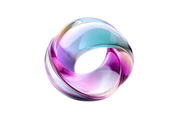Colorful transparent abstract sculpture with swirling design
