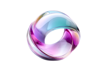 Colorful transparent abstract sculpture with swirling design