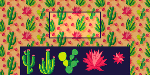 vector pattern graphic resources floral flower cactus resources