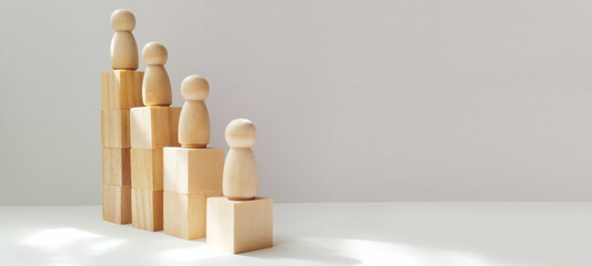 Building success wooden figurines representing growth and achievement minimalistic room still life creative perspective
