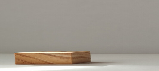 Creating a minimalist wooden display stand for home decor indoor space product photography aesthetic environment