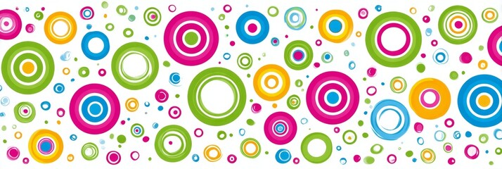 Colorful Circles Pattern Background - A vibrant background featuring overlapping circles in various bright colors, ideal for websites, presentations, and designs needing a cheerful, playful aesthetic