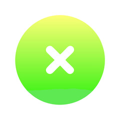 Obraz premium White cross icon on green gradient circular button