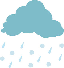 cartoon cloud on white sky. illustration of different weather. rain, storm, lightning, snow. Clouds vector icon. Cloudscape in white background