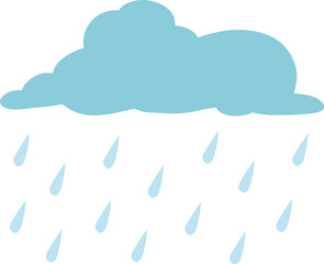 cartoon cloud on white sky. illustration of different weather. rain, storm, lightning, snow. Clouds vector icon. Cloudscape in white background