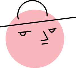 Round abstract comic Face with Emotions. Crayon drawing style. Different colorful character. Stickers for websites and social network. Hand drawn flat Linear vector icon on a white background