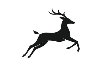 deer silhouette, black and white, elegant, graceful, minimalist, simple, abstract
