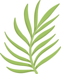 Tropical leave vector icon. Phoenix palm leaf isolated on white background. Simple flat vector illustration for your design style