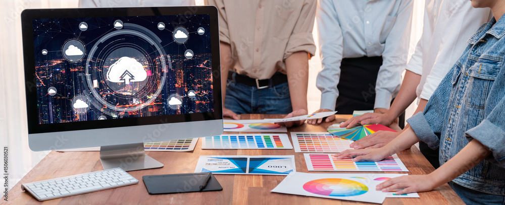 Poster cloud computing software for brisk remote work and personal data storage