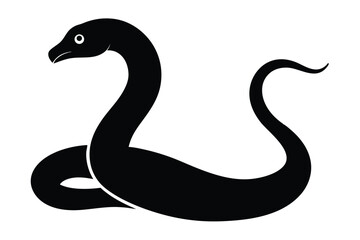 black snake, simple vector illustration, minimalist, line art, flat design, silhouette
