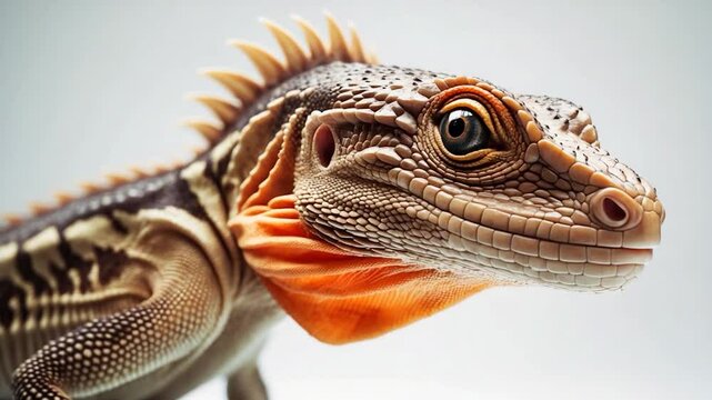 The oriental garden lizard set against a white backdrop.