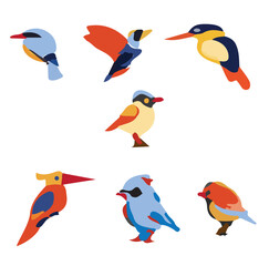 Colorful Birds Vector set 