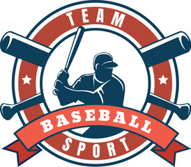 Baseball team sport emblem