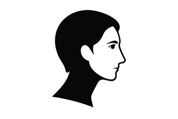 style portrait, black and white, minimal, silhouette, high contrast, simple outline, angular features, clean lines, serious expression
