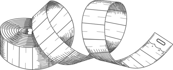 Hand drawn measurement tape