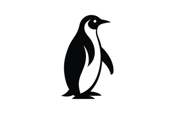 penguin, black and white, minimalist, silhouette, simple, vector-style, sleek, elegant, modern, stylized
