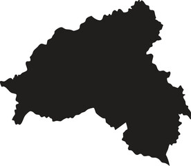 Bhutan black map silhouette vector style with white background 