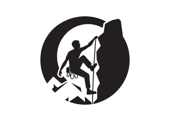 Rock Climber silhouette Vector