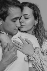 beautiful couple in love close up. intimacy between man and woman. relationship concept