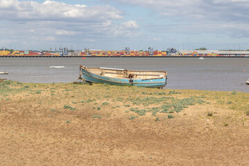 An abandoned boat in Harwich, Essex, United Kingdom