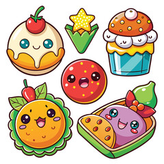 Cute cartoon food collection