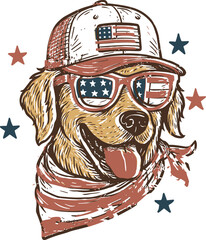 Patriotic Dog SVG , American Flag Sunglasses Dog SVG