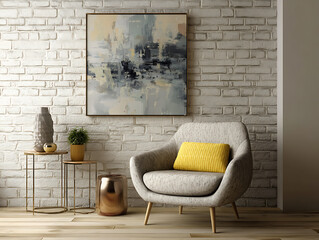 Luxury vintage living room interior design with classic armchair, sofa, and wooden floor decor