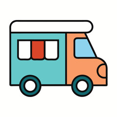 vector illustration of a Camper Animated