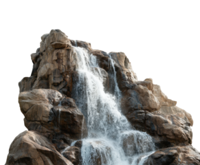 Waterfall cascade natural landscape scenic view peaceful environment vibrant nature scene isolated on transparent background