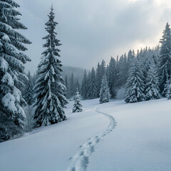 winter forest in the snow