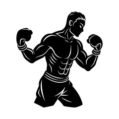Boxer Silhouette vector illustration