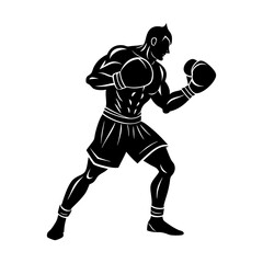 Naklejka premium Boxer Silhouette vector illustration