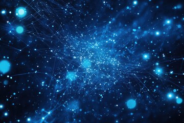 Naklejka premium Abstract blue network connections background.