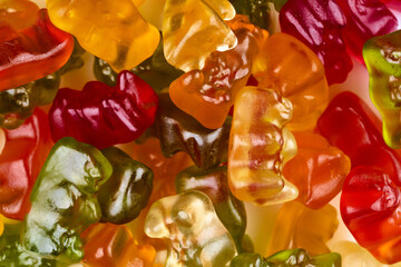 Colorful jelly bean on white background
