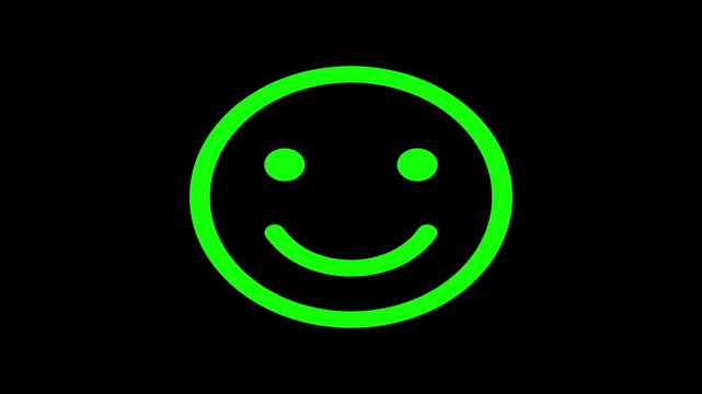 symbol face smile icon glowing animation apply smiley chat symbol. Abstract smile icon animation.