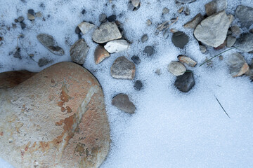 stones and snow texture