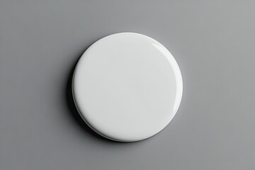 Blank white circle button on gray background