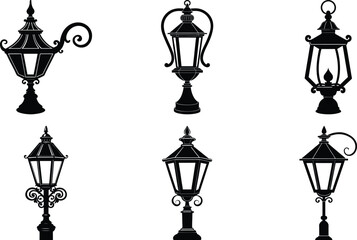 Elegant Lamp Silhouette Vector Icon White Background Home Interior