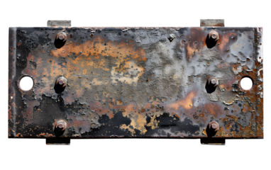 Weathered Metal Plate with Industrial Wear