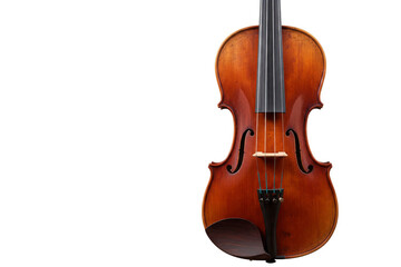 Fototapeta premium Violin on a white background. Space for text.