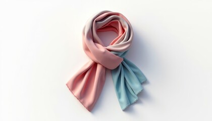 Scarf Tied on White Background