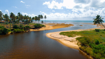 Maragogi, Brazil. The beaches of Maragogi and Maragogi River are situated near each other, both of which have calm waves, flat sands, and coral reefs.