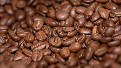 Close-up natural texture of coffee beans