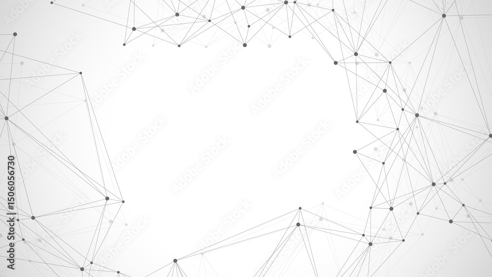 Poster global network connection concept. big data visualization. social network communication in the globa