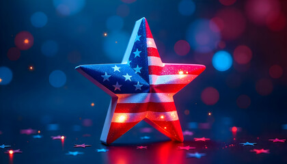 Patriotic Star: 4th of July Background